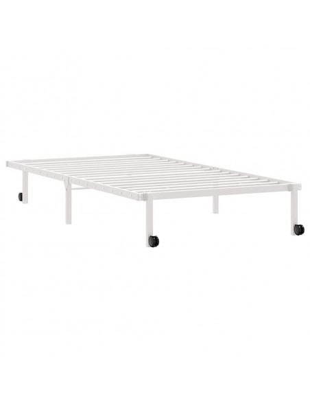 Giroletto senza Materasso Pieghevole Bianco 100x200 cm Acciaio