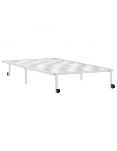 Giroletto senza Materasso Pieghevole Bianco 107x203 cm Acciaio