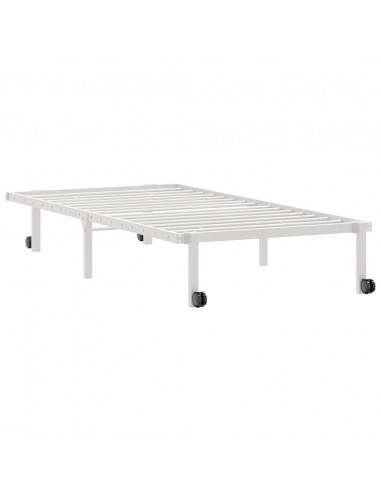 Giroletto senza Materasso Pieghevole Bianco 90x190 cm Acciaio