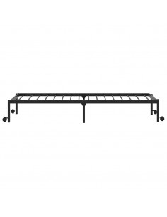 Giroletto senza Materasso Pieghevole Nero 100x190 cm in Acciaio