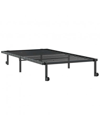 Giroletto senza Materasso Pieghevole Nero 100x190 cm in Acciaio