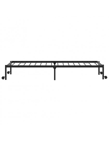 Giroletto senza Materasso Pieghevole Nero 100x200 cm in Acciaio