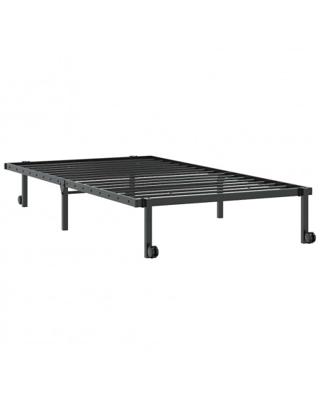 Giroletto senza Materasso Pieghevole Nero 100x200 cm in Acciaio