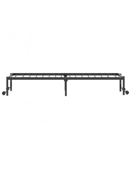 Giroletto senza Materasso Pieghevole Nero 75x190 cm in Acciaio