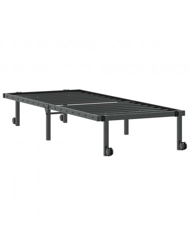 Giroletto senza Materasso Pieghevole Nero 75x190 cm in Acciaio