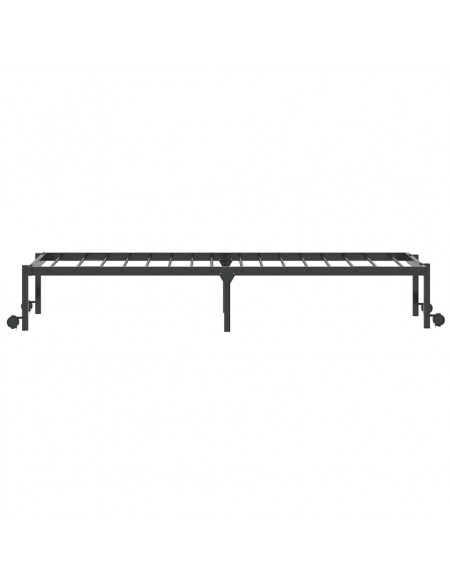 Giroletto senza Materasso Pieghevole Nero 80x200 cm in Acciaio