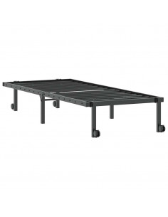 Giroletto senza Materasso Pieghevole Nero 80x200 cm in Acciaio 2