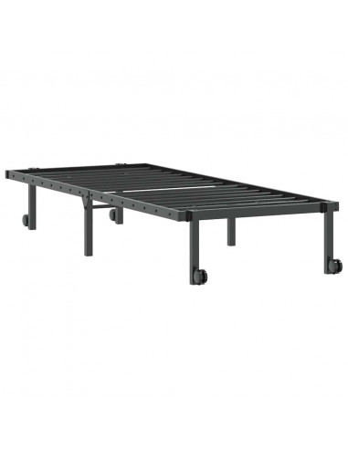 Giroletto senza Materasso Pieghevole Nero 80x200 cm in Acciaio