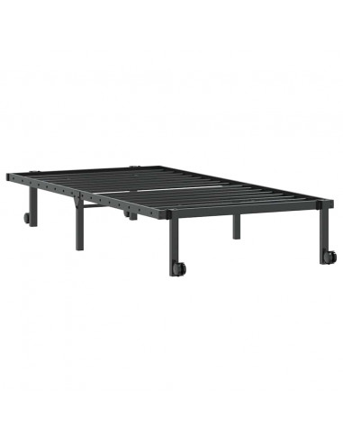 Giroletto senza Materasso Pieghevole Nero 90x190 cm in Acciaio