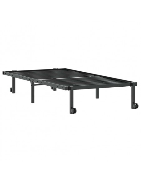 Giroletto senza Materasso Pieghevole Nero 90x190 cm in Acciaio