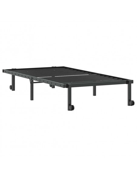Giroletto senza Materasso Pieghevole Nero 90x200 cm in Acciaio