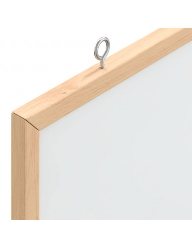 Lavagna Bianca Magnetica con Cornice in Legno di Pino 100x55 cm