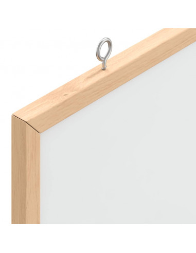 Lavagna Bianca Magnetica con Cornice in Legno di Pino 60x30 cm