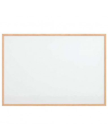 Lavagna Bianca Magnetica con Cornice in Legno di Pino 80x55 cm