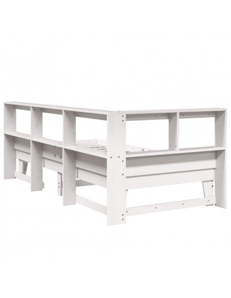 Letto con Libreria senza Materasso 75x190 cm in Legno Pino