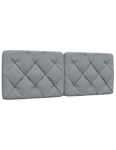 Letto con Materasso Grigio Chiaro 140x190cm Tessuto