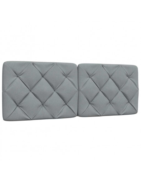 Letto con Materasso Grigio Chiaro 140x190cm Tessuto
