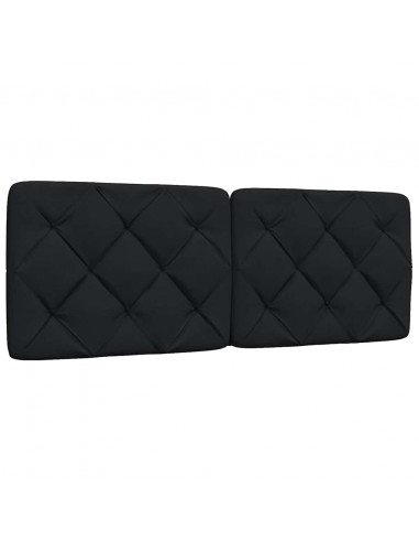 Letto con Materasso Nero 140x190 cm in Tessuto