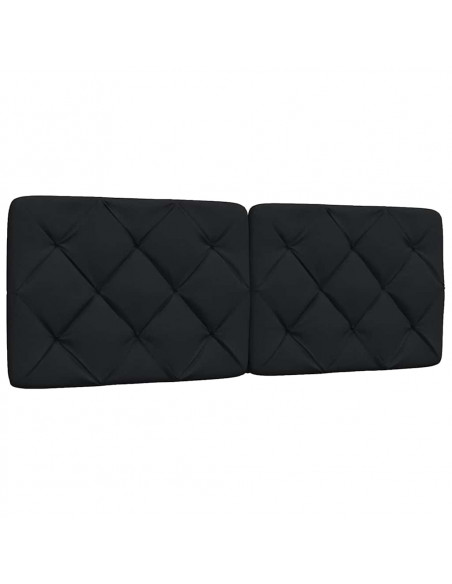 Letto con Materasso Nero 140x190 cm in Tessuto