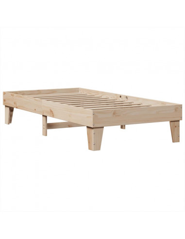 Letto Libreria senza Materasso 90x190 cm Legno Massello Pino
