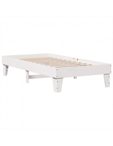 Letto Libreria senza Materasso Bianca 90x200 cm Legno di Pino