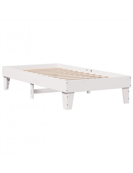Letto Libreria senza Materasso Bianco 100x200 cm Legno di Pino