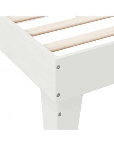 Letto Libreria senza Materasso Bianco 100x200 cm Legno di Pino