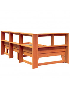 Letto Libreria senza Materasso Marrone Cera 75x190 cm in Pino