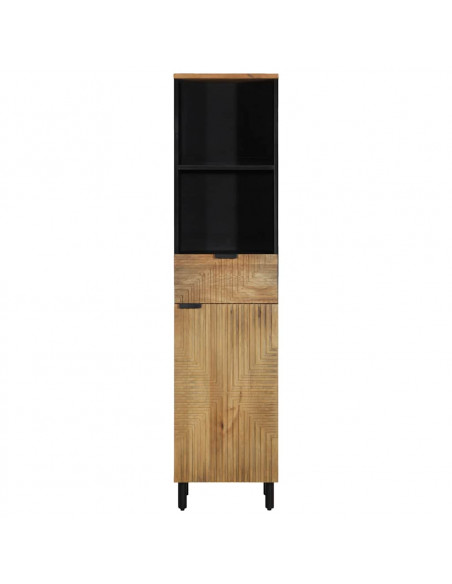 Mobile da Bagno Marrone 38x33x160 cm in Legno Massello di Mango