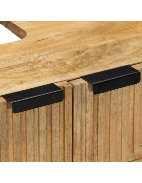 Mobile Lavabo da Bagno Marrone 62x33x58 cm Legno Massello Mango