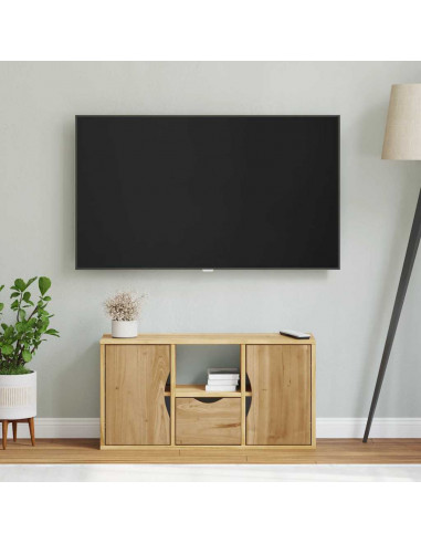Mobile Porta TV con Cassetto ODDA 79x24x40 cm in Legno di Pino