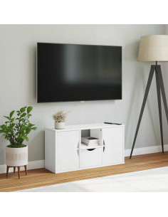 Mobile Porta TV con Cassetto ODDA Bianco 79x24x40 cm 2