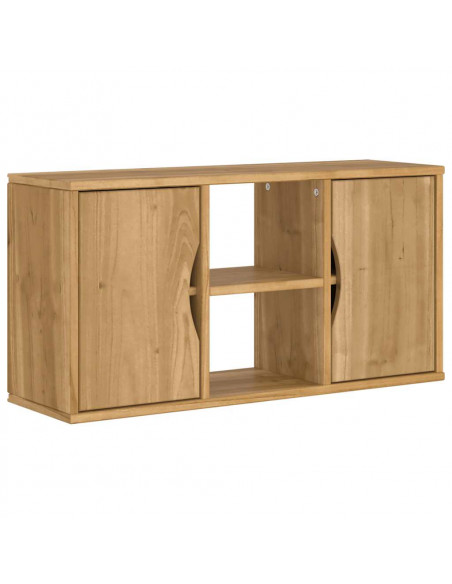 Mobile Porta TV ODDA 79x24x40 cm in Legno Massello di Pino