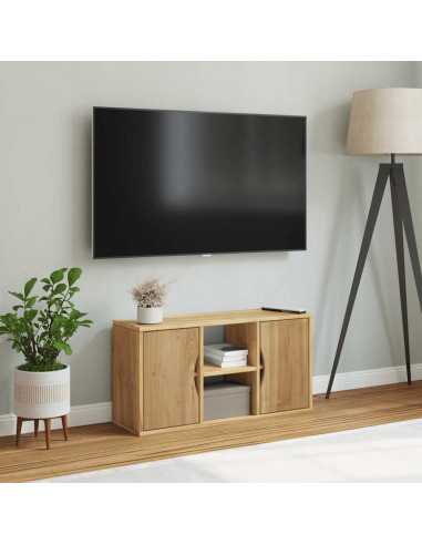 Mobile Porta TV ODDA 79x24x40 cm in Legno Massello di Pino