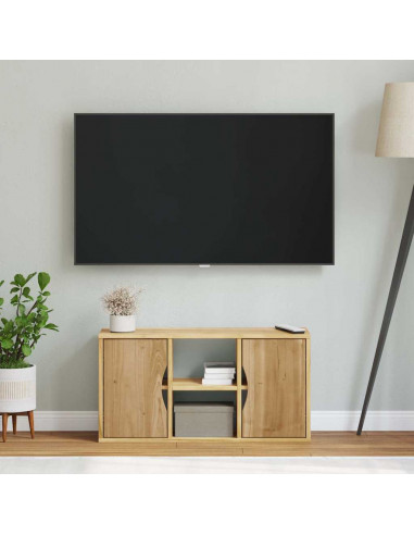 Mobile Porta TV ODDA 79x24x40 cm in Legno Massello di Pino