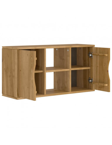 Mobile Porta TV ODDA 79x24x40 cm in Legno Massello di Pino