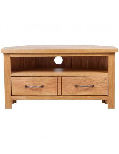 Mobile TV con Cassetto 88 x 42 x 46 cm Legno Massello di Rovere