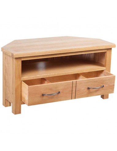 Mobile TV con Cassetto 88 x 42 x 46 cm Legno Massello di Rovere