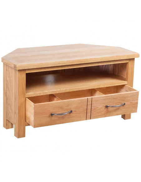 Mobile TV con Cassetto 88 x 42 x 46 cm Legno Massello di Rovere