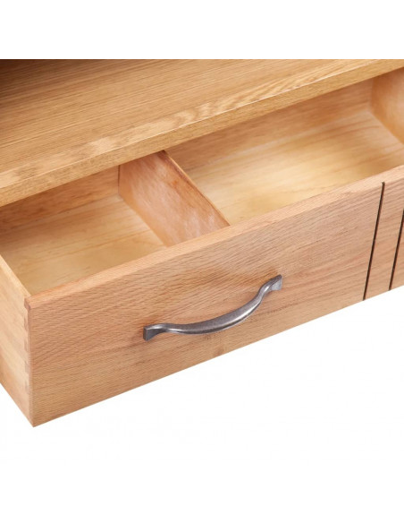 Mobile TV con Cassetto 88 x 42 x 46 cm Legno Massello di Rovere