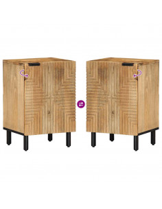 Mobiletto da Bagno Marrone 38x33,5x58 cm Legno di Mango 2