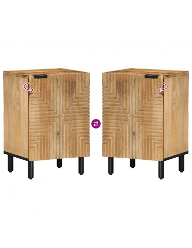 Mobiletto da Bagno Marrone 38x33,5x58 cm Legno di Mango