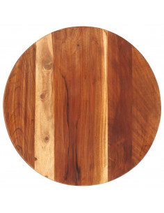 Piano Tavolo in Legno Massello di Acacia Rotondo 25-27 mm 40 cm