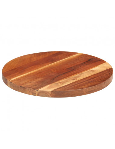 Piano Tavolo in Legno Massello di Acacia Rotondo 25-27 mm 40 cm