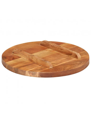 Piano Tavolo in Legno Massello di Acacia Rotondo 25-27 mm 40 cm