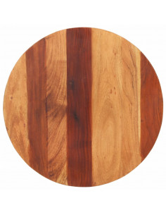 Piano Tavolo in Legno Massello di Acacia Rotondo 25-27 mm 60 cm