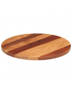 Piano Tavolo in Legno Massello di Acacia Rotondo 25-27 mm 60 cm 2
