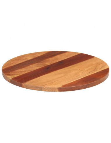 Piano Tavolo in Legno Massello di Acacia Rotondo 25-27 mm 60 cm