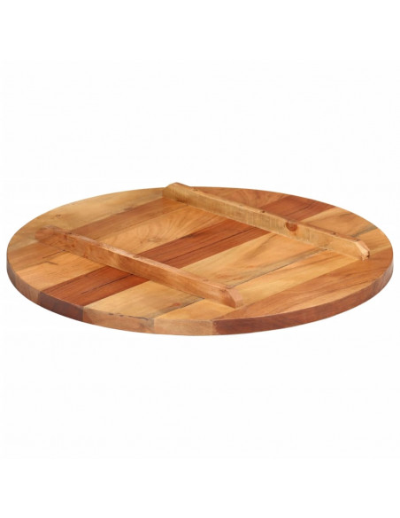 Piano Tavolo in Legno Massello di Acacia Rotondo 25-27 mm 60 cm
