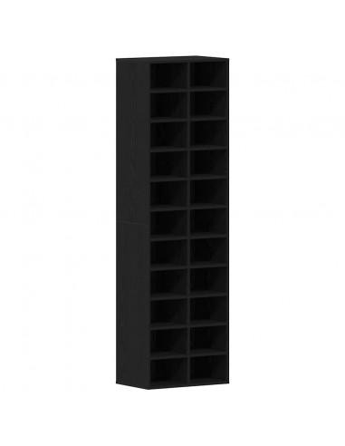 Scarpiera Rovere Nero 54x34x183 cm in Legno Multistrato
